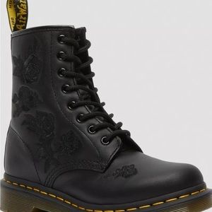 Dr. Martens Black Floral Women's Boots NWOT